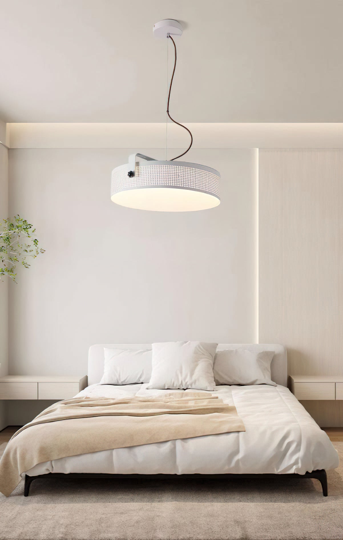 Modern Dana Round Pendant Light - Vintage Industrial Ceiling Lamp with Metal Shade - Perfect for Dining Room, Kitchen Island, Bedroom or Living Room Lighting