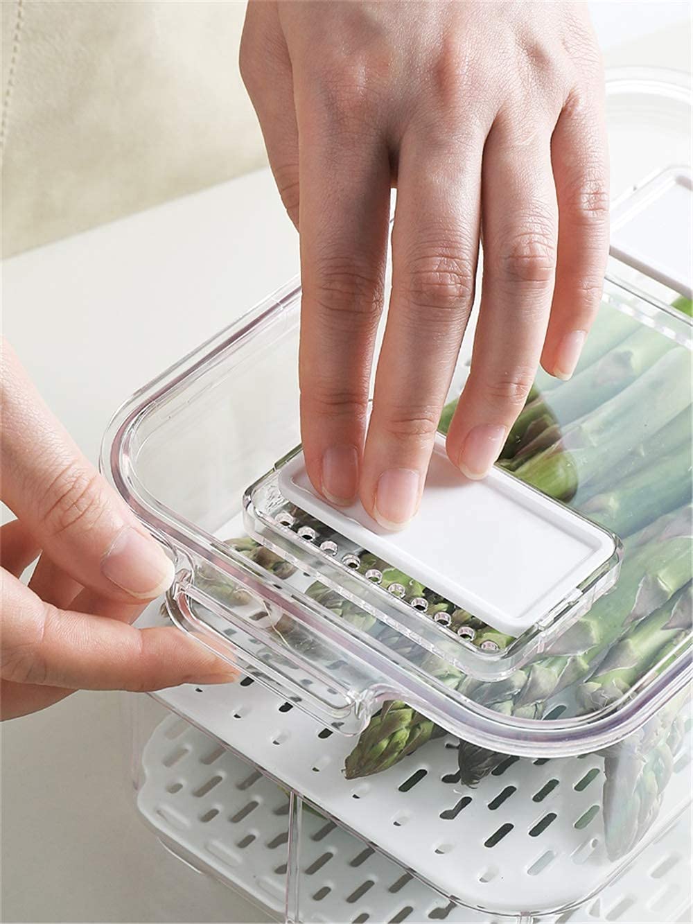 Stackable Freezer Bins & Fridge Food Storage Containers - 2-Piece Set for Fresh Produce, Meal Prep & Kitchen Organization | Perfect for Refrigerator, Freezer & Pantry Storage