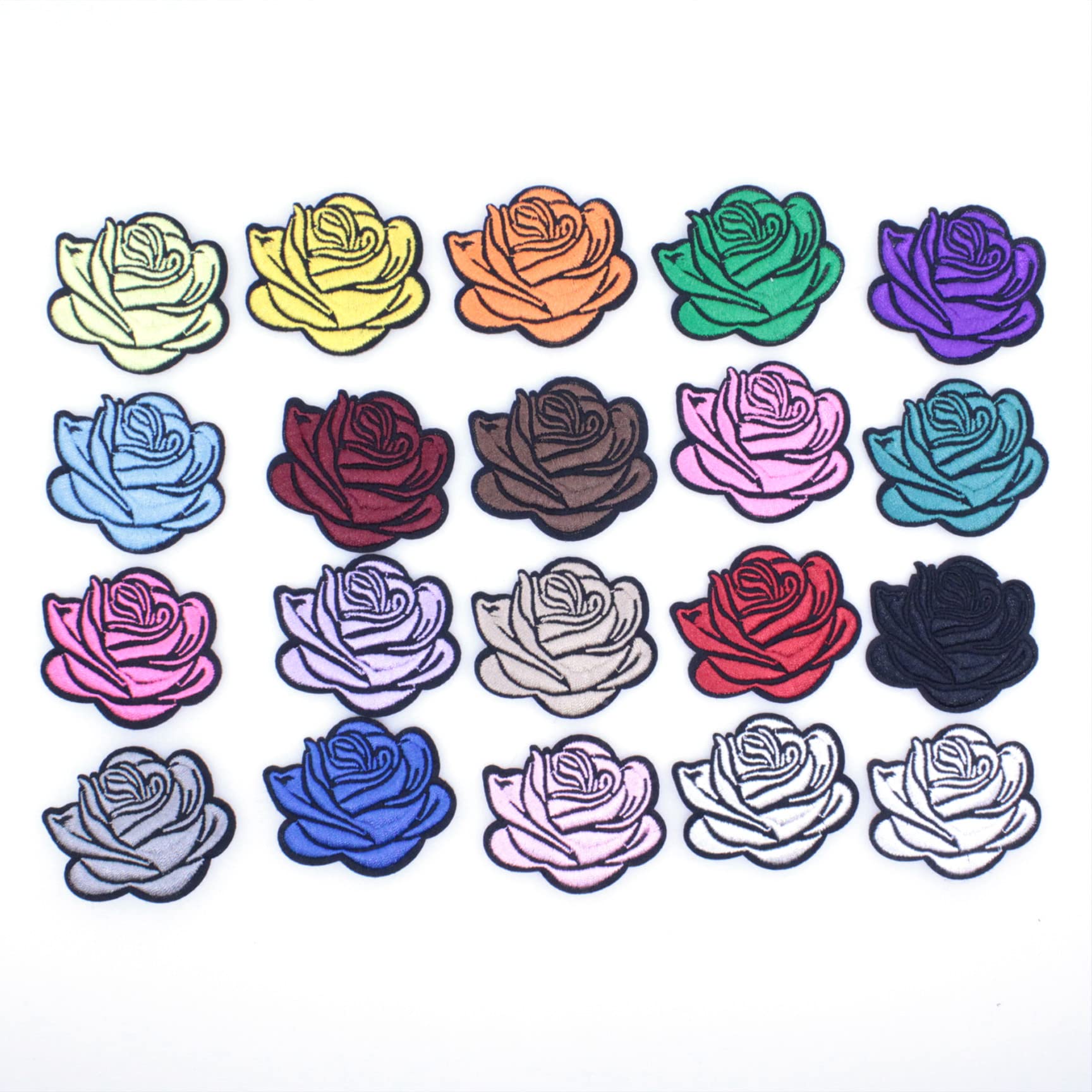 Black Rose Iron On Patches - Embroidered Sew On Applique for DIY Crafts, Clothing, Jackets & Home Decor | Perfect for Denim, Backpacks & Tablecloths (Floral Decorative Patch)