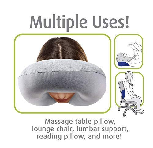 EVERYONIC™ Memory Foam Neck Pillow - Ergonomic U-Shaped Travel Pillow for Airplane, Car & Office - Breathable Microfiber Cover with Cooling Gel - Grey (Pack of 1) | Perfect for Long Flights, Road Trips & Nap Time at Work