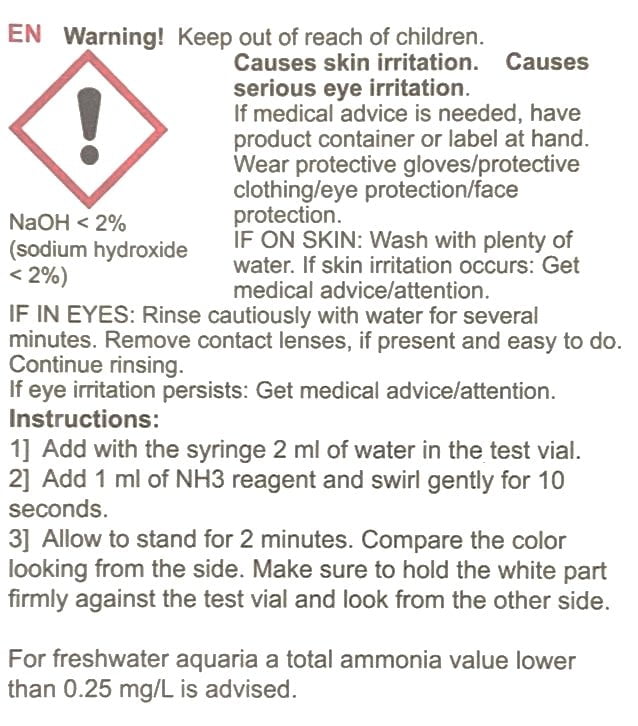 SALIFERT Ammonia Test Kit for Freshwater Aquariums - Accurate NH4 Testing for Fish Tanks & Ponds - Monitor Water Quality for Healthy Fish