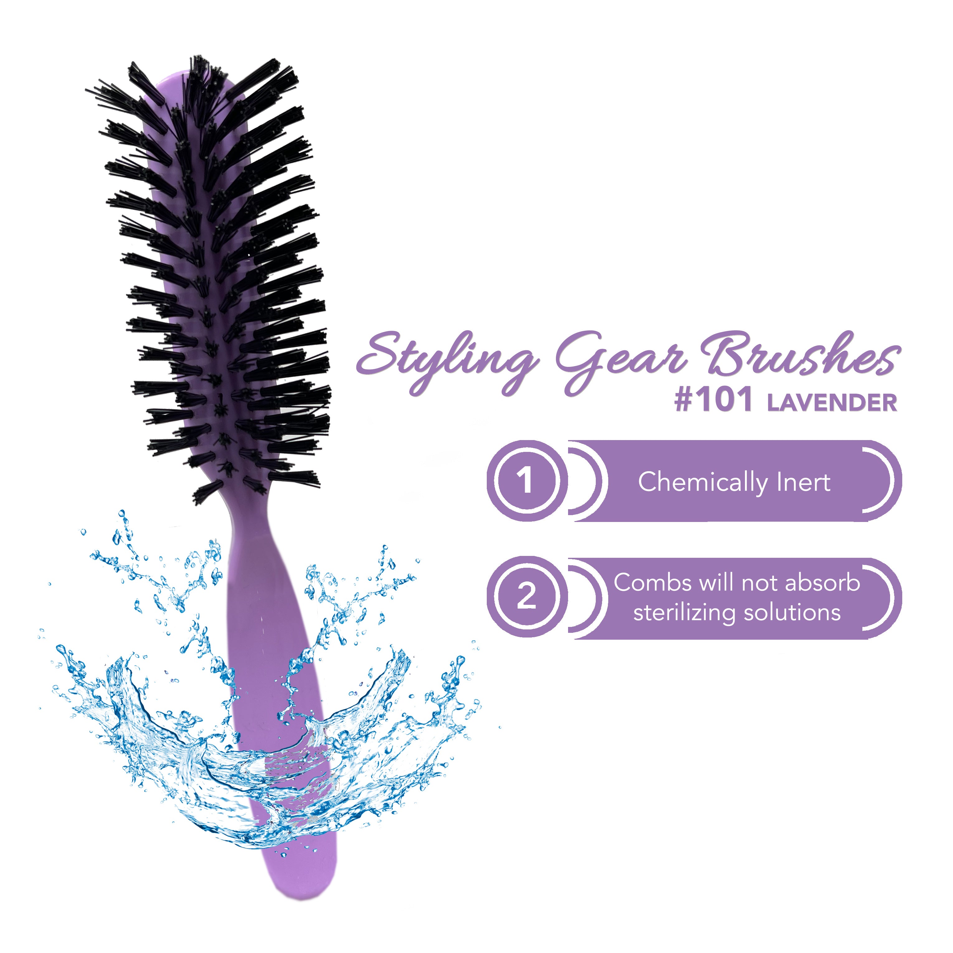 Styling Gear 7 Row Hair Brush with Nylon Bristles - 2 Pack Detangling Brush for Smooth & Shiny Hair - Perfect for Home, Salon & Travel Use