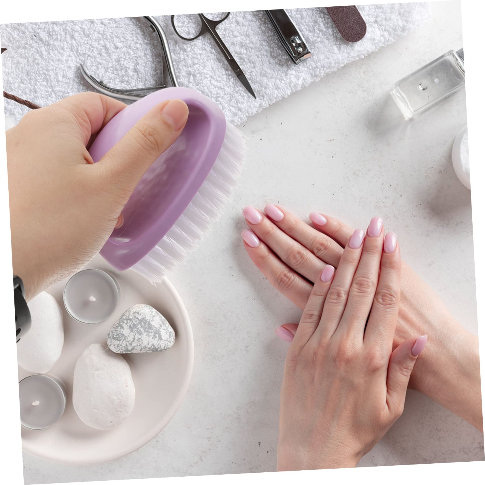 Beavorty 2-Piece Nail Cleaning Brush Set - Professional Manicure Dust Brush for Nail Art, Acrylic & Gel Polish Removal - Perfect for Salons, Home Nail Care & DIY Nail Supplies