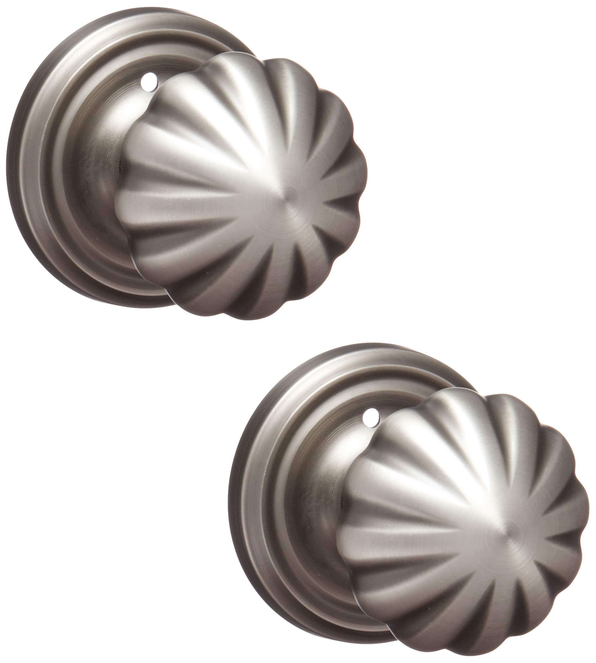 Vintage Rosette Door Set with Fluted Brass Knobs - Antique Pewter Finish for Classic Home Interiors | Privacy Hardware for Bedroom, Bathroom & Closet Doors