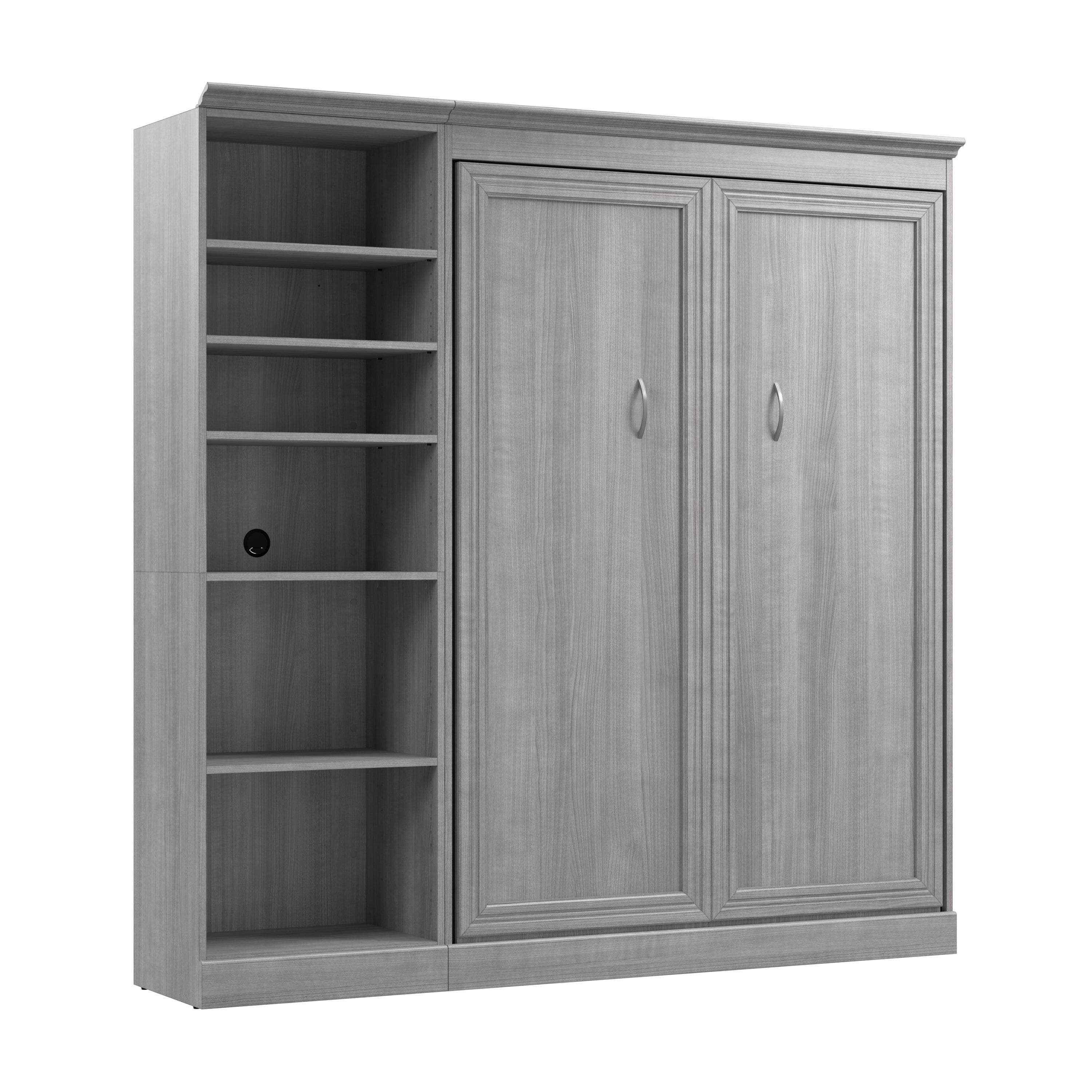 Space-Saving Full Murphy Wall Bed with Built-In Storage Unit - 3 Color Options for Bedroom, Guest Room, or Studio Apartment