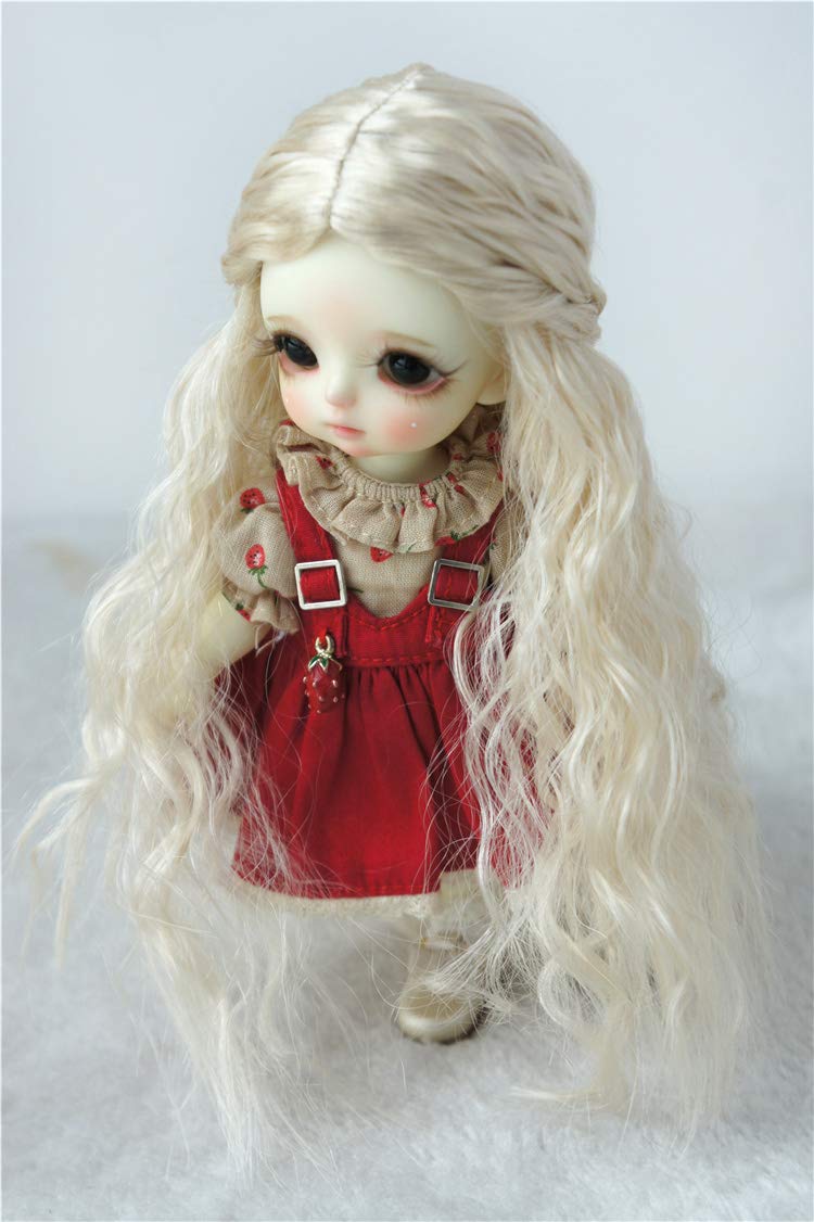 5-6inch Curly Princess BJD Wig - Blonde Synthetic Mohair for 1/8 Lati Dolls | Party & Cosplay