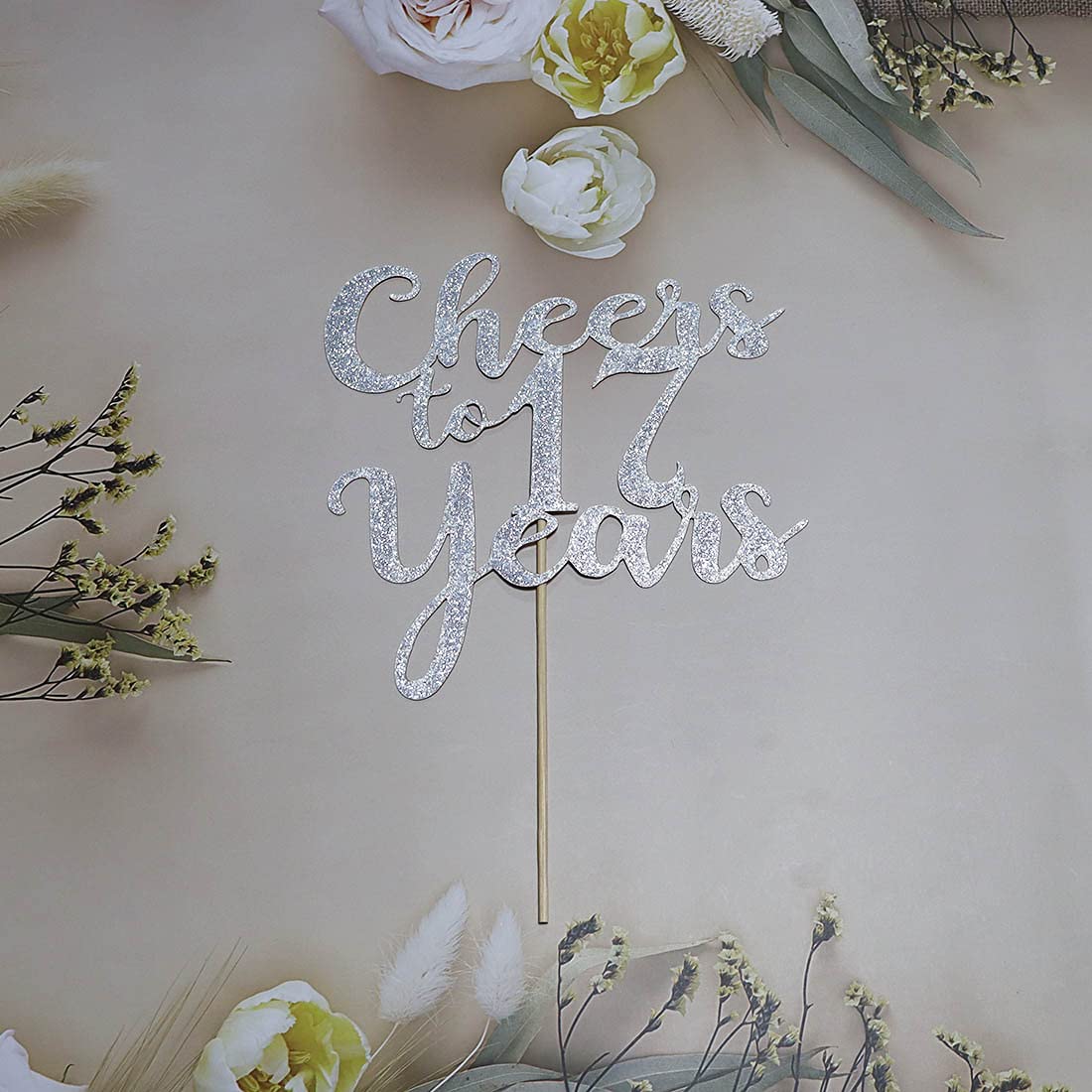 17th Birthday Cake Topper - Silver Glitter 'Cheers to 17 Years' Decor for Anniversary & Sweet 16 Parties | Perfect for Milestone Celebrations, Graduations & Special Occasions