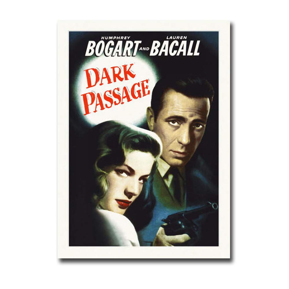 Dark Passage Vintage Movie Poster - Premium Oversized 40x30 Inch Gallery-Wrapped Canvas Giclee Art Print - Classic Film Noir Decor for Home Theater, Movie Room & Office Wall Art - Ready to Hang