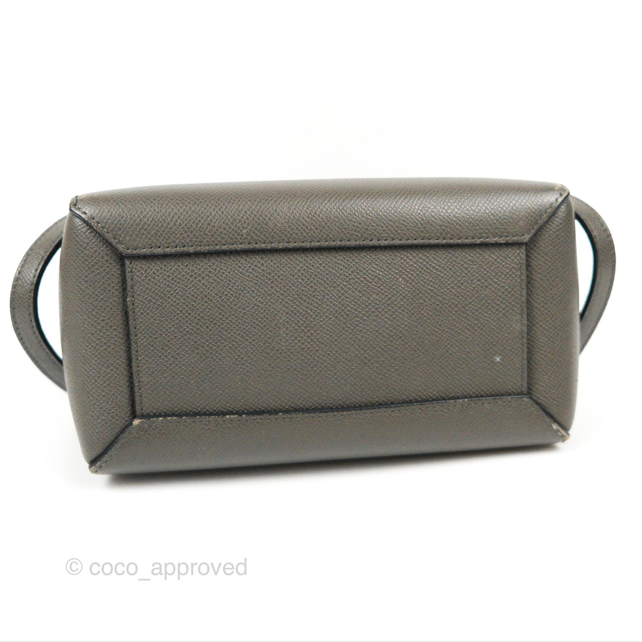 Celine Nano Belt Bag in Grey Grained Calfskin with Gold Hardware - Luxury Crossbody Bag for Women, Perfect for Work, Travel & Everyday Use