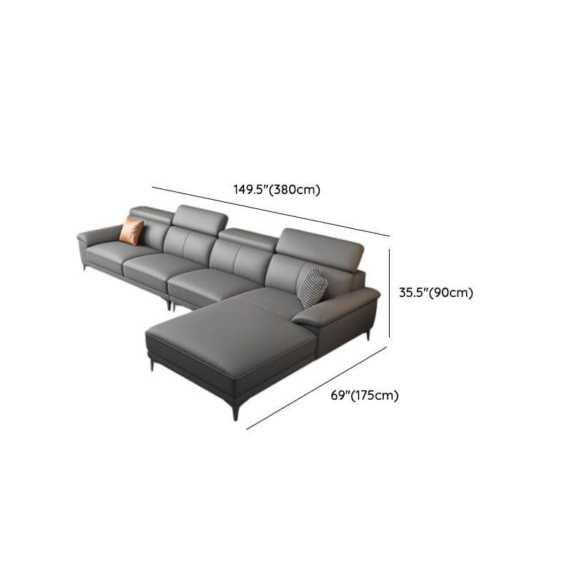 L-Shaped & Straight Sectional Sofa with Chaise Lounge - Right-Hand Facing Modern Living Room Furniture for Small Spaces & Home Theater Seating