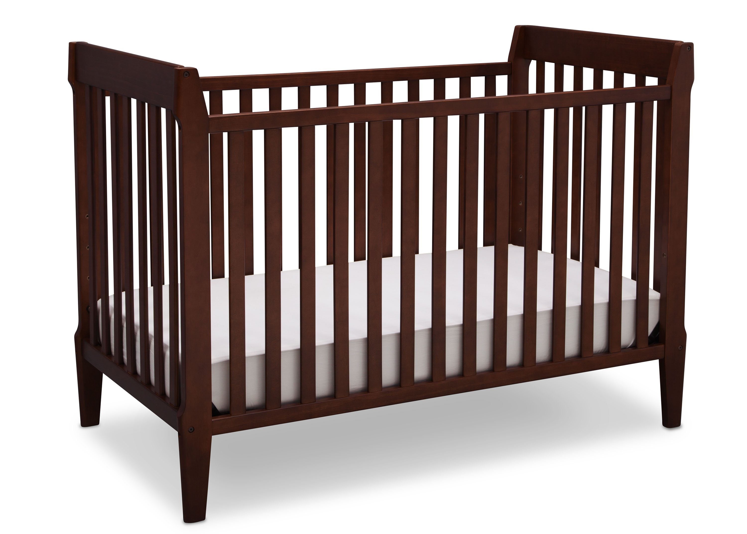 Mid Century Modern 5-in-1 Convertible Baby Crib - Classic Wooden Nursery Furniture for Newborn to Toddler Bed | Perfect for Small Spaces & Modern Nursery Decor