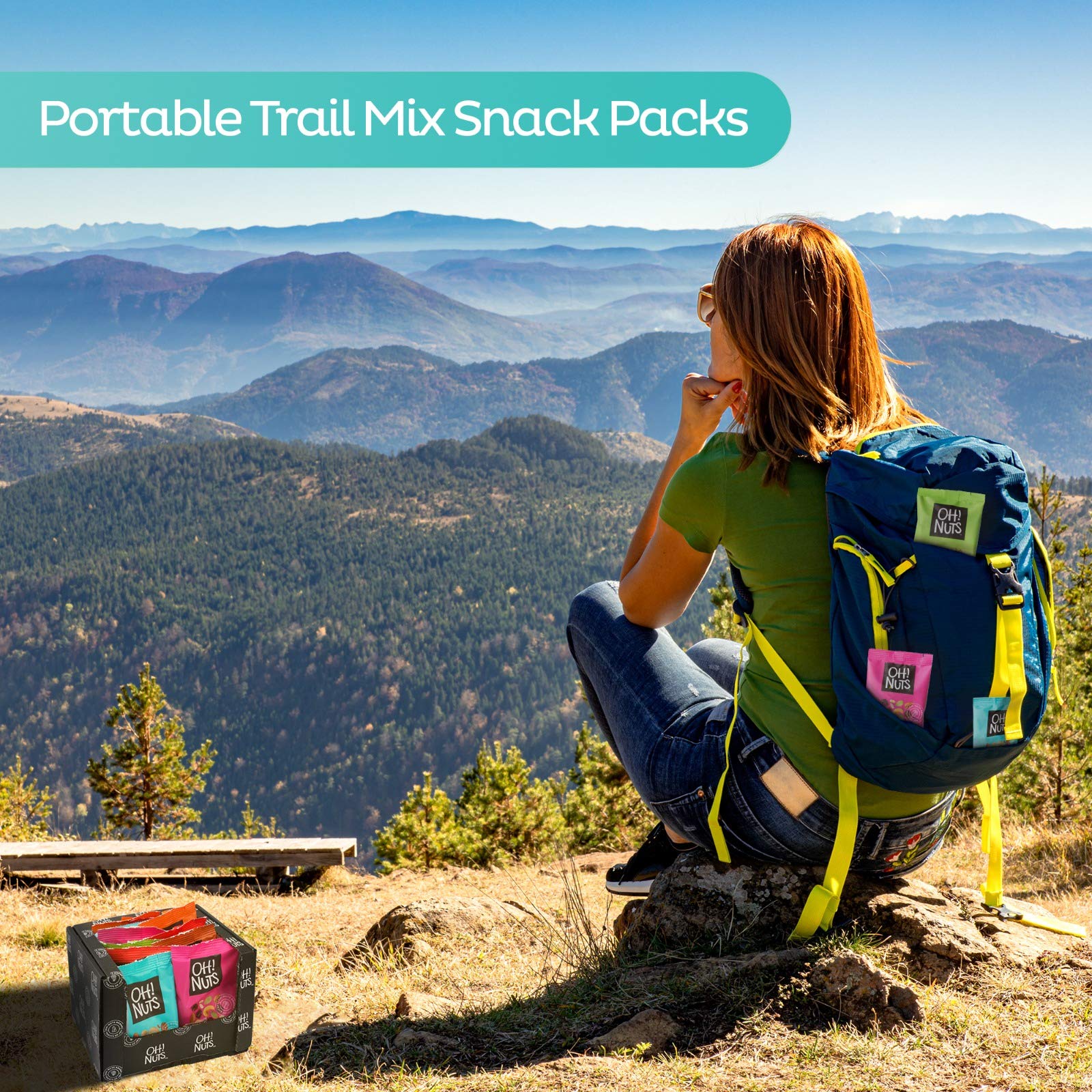 Healthy Trail Mix Snack Packs - 12 Individual 1.5oz Nut & Dried Fruit Variety Packs | Bulk Mixed Nuts for School, Office & Travel | On-the-Go Energy Snacks by Oh Nuts | Perfect for Hiking, Workouts & Lunchboxes