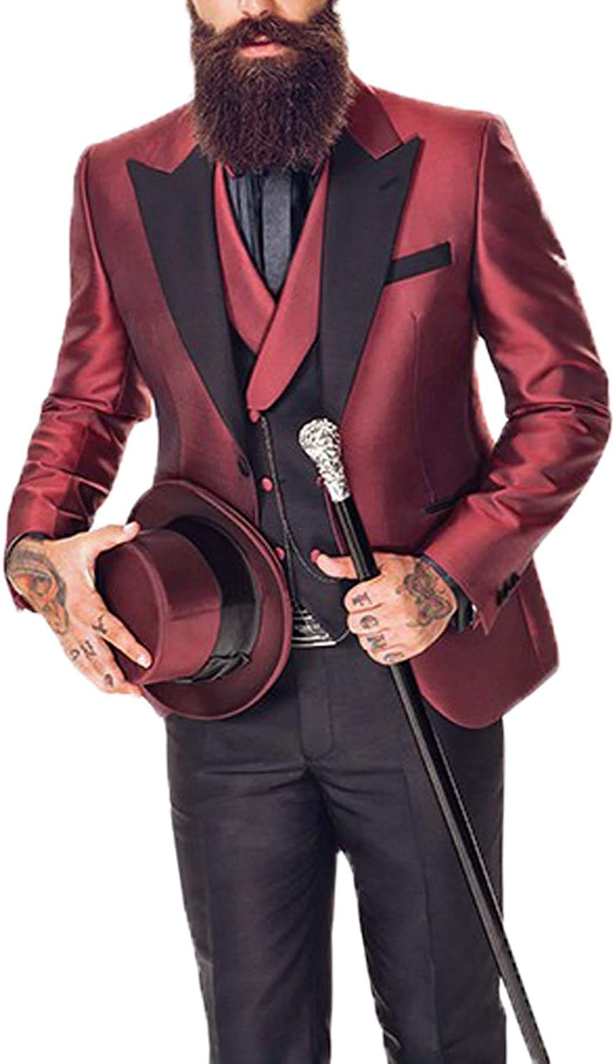 Men's Slim Fit 3-Piece Suit | Formal Tuxedo for Wedding & Business Attire | Perfect for Grooms, Prom & Office Events