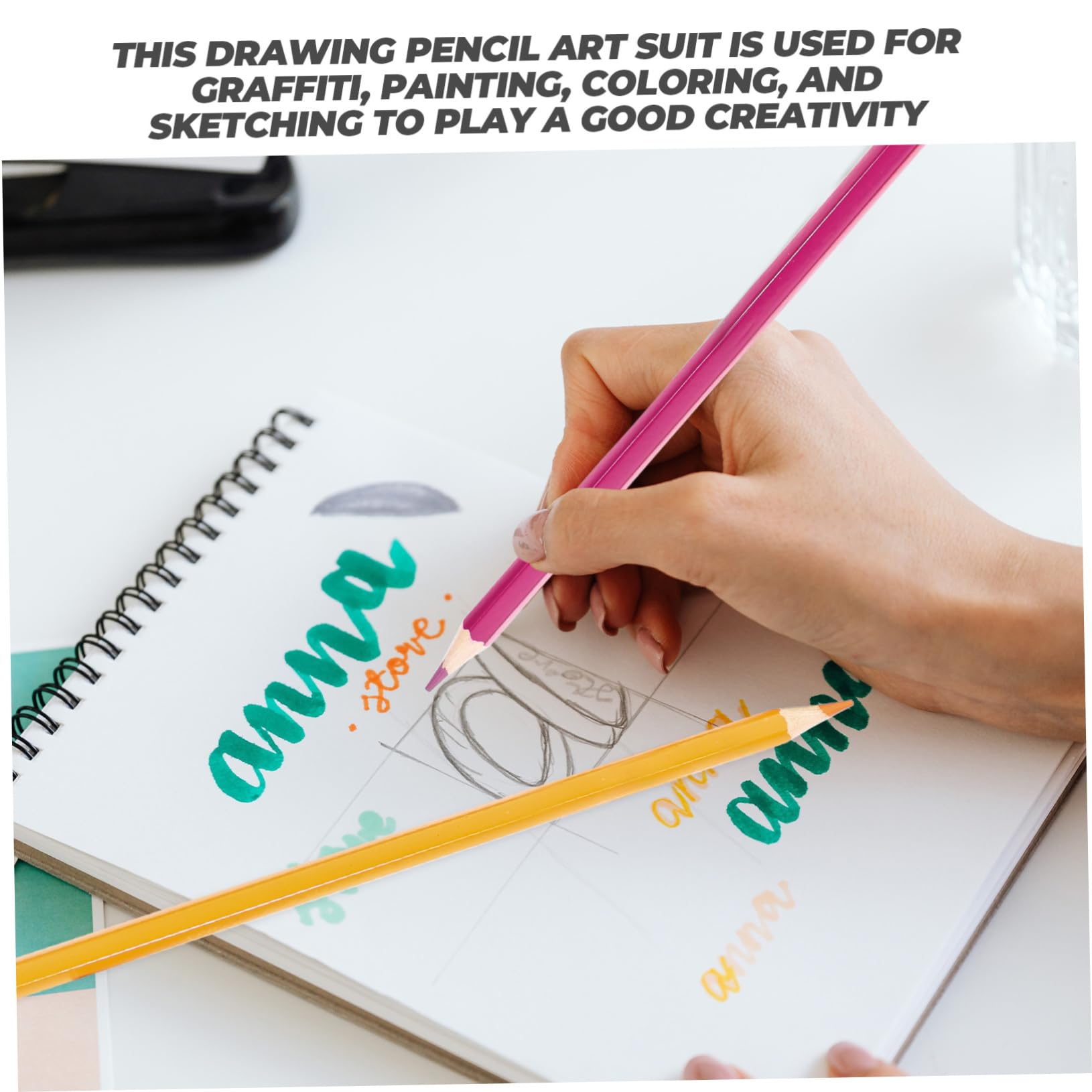 BELLIFFY 12-Piece Professional Drawing Pencil Set - Artist Sketching, Graffiti, School & Art Supplies - Perfect for Classroom, Home Studio & Daily Coloring Projects