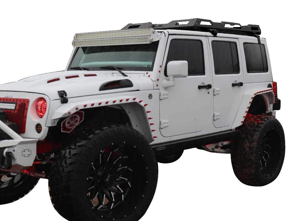 VANGUARD VGRR-2068BK Black Powdercoat Heavy Duty Roof Rack for 2007-2018 Jeep Wrangler JK | Off-Road Adventure Gear | Perfect for Camping, Overlanding & Outdoor Exploration