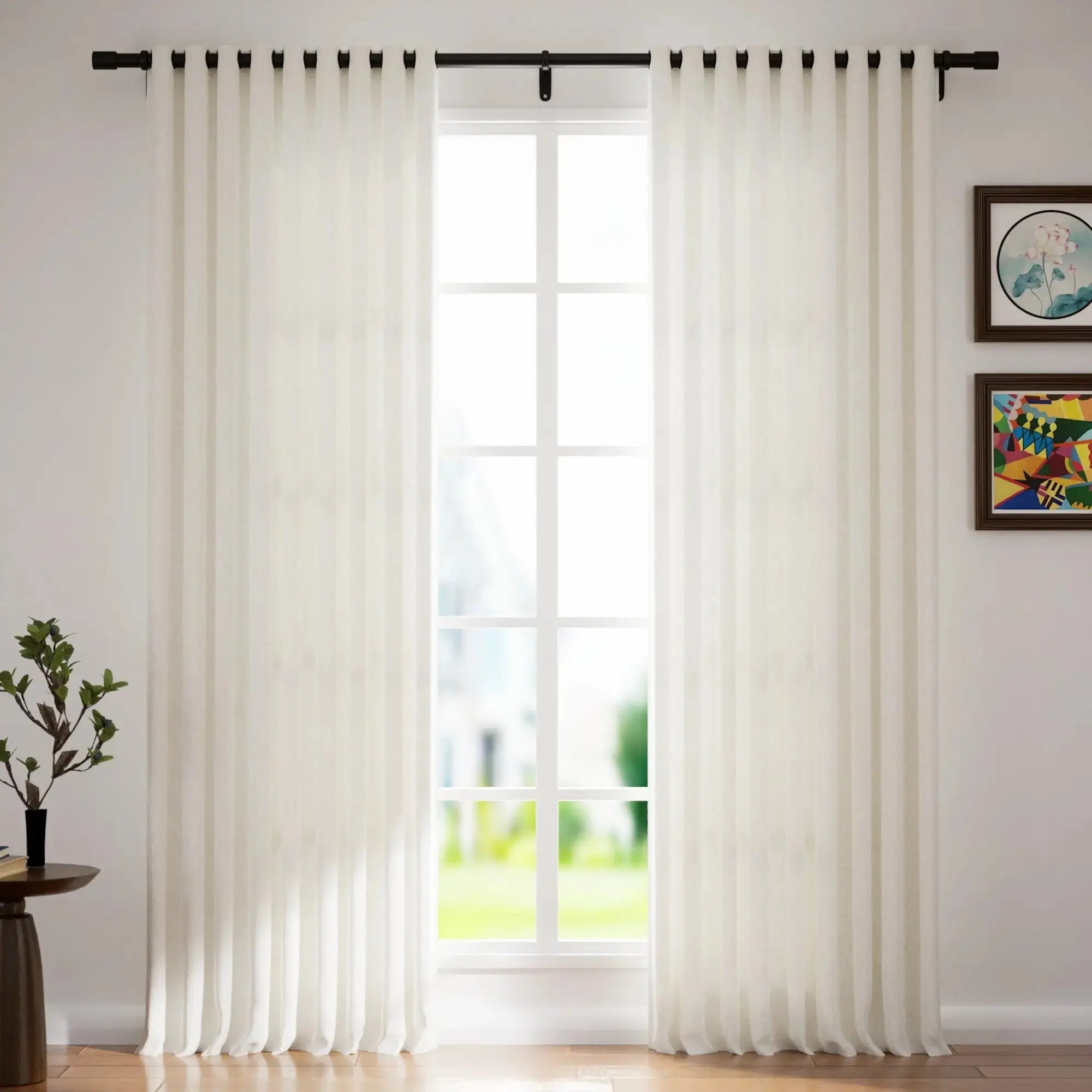 Vinny Twill Grommet Curtains for Living Room & Bedroom - Blackout Drapes with Metal Grommets, Modern Window Treatments for Home Decor
