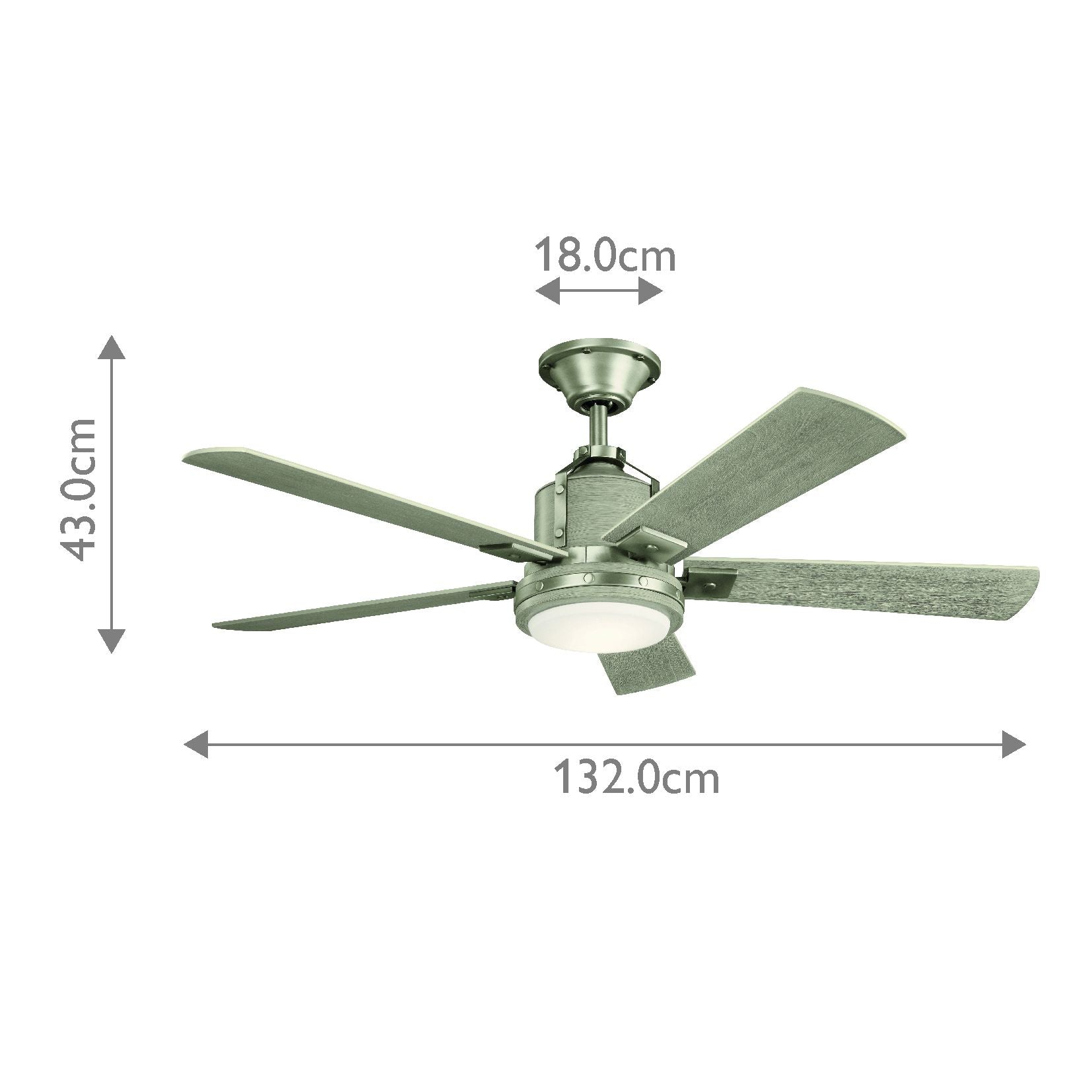 52-inch Brushed Nickel Ceiling Fan with IP20 Rating - Perfect for Living Room, Bedroom, and Outdoor Covered Spaces