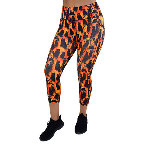 Funny Cat Print Leggings - Comfortable & Stretchy Women's Yoga Pants for Halloween, Cosplay & Everyday Wear