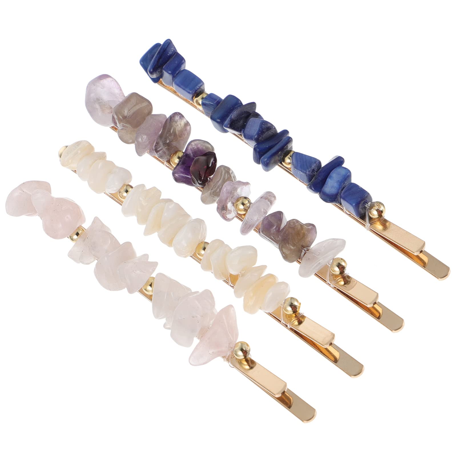 Beaupretty 4pcs Natural Stone Hairpins - Elegant Hair Clips for Women, Boho Hair Accessories for Weddings, Parties & Everyday Wear