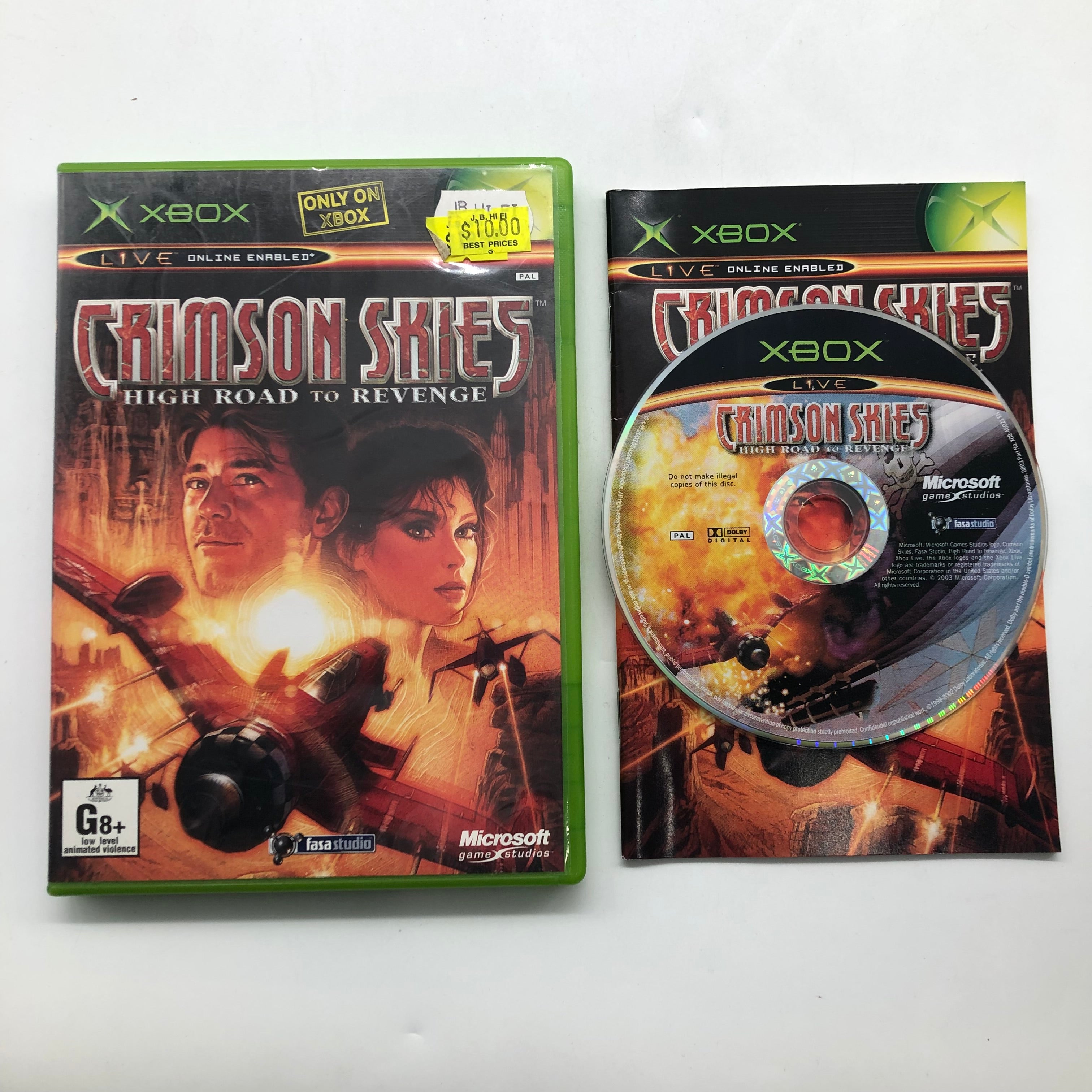 Original Crimson Skies Xbox Video Game with Manual - PAL Version - Perfect for Retro Gaming & Collectors