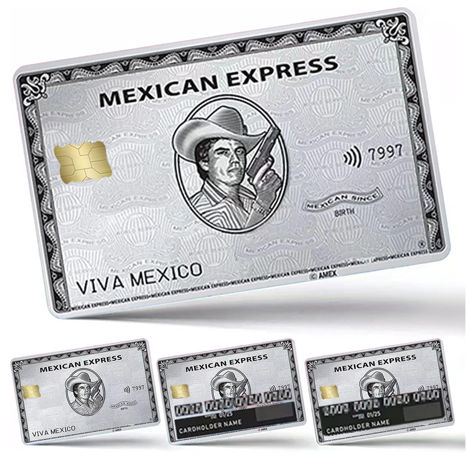 Amlo Mexican Peso Credit Card Stickers - 4PCS Removable, Bubble-Free, Slim & Waterproof Debit Card Skins with 1000 Peso Cultural Design | Personalize Bank Cards for Travel, Gifts & Everyday Use (Color-H, 4PSC)