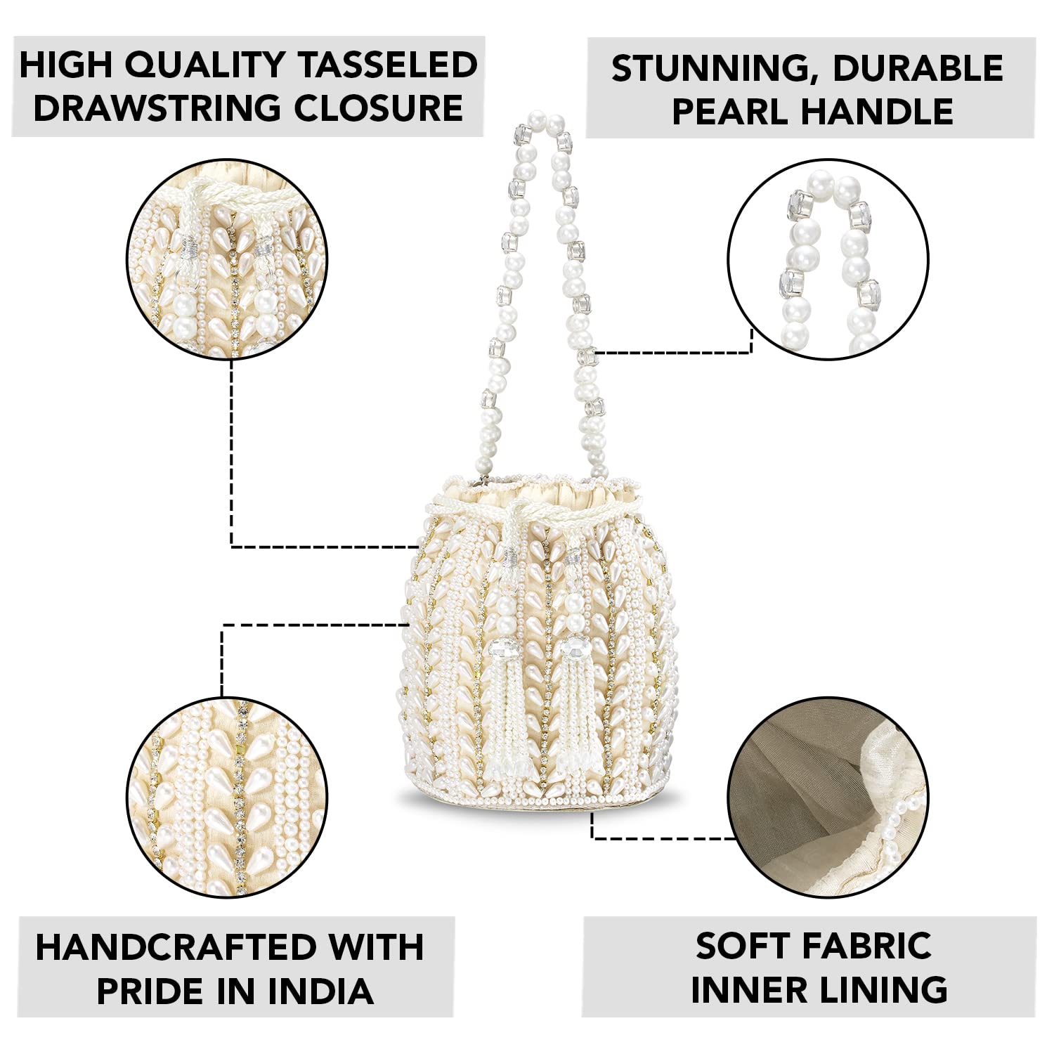 Stylish Aheli Potli Bags for Women - Elegant Ethnic Clutch Purse with Drawstring for Weddings & Evening Parties | Perfect Bridal Gift & Boho Accessory