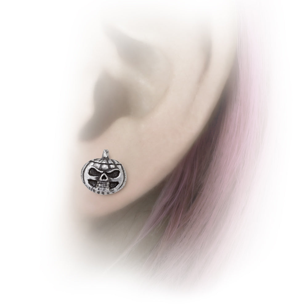 Spooky Pumpkin Skull Ear Studs - Gothic Halloween Jewelry for Women - Perfect for Costume Parties & Everyday Gothic Fashion