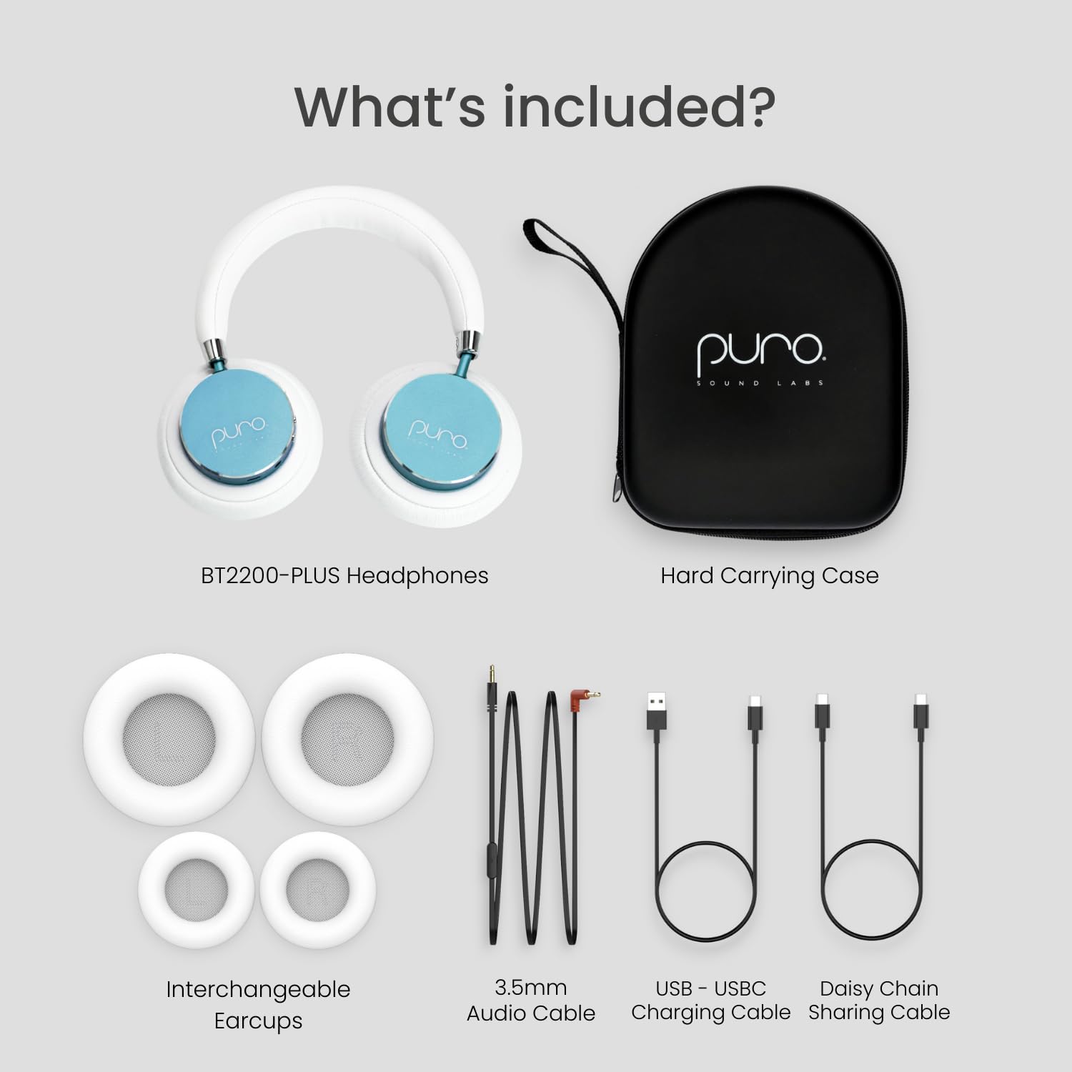 Puro Sound Labs BT2200s Plus Volume Limited Kids’ Bluetooth Headphones - Safe Wireless Headset for Children with 85dB Volume Limit, Lightweight & Comfortable (Teal) - Perfect for School, Travel, and Online Learning