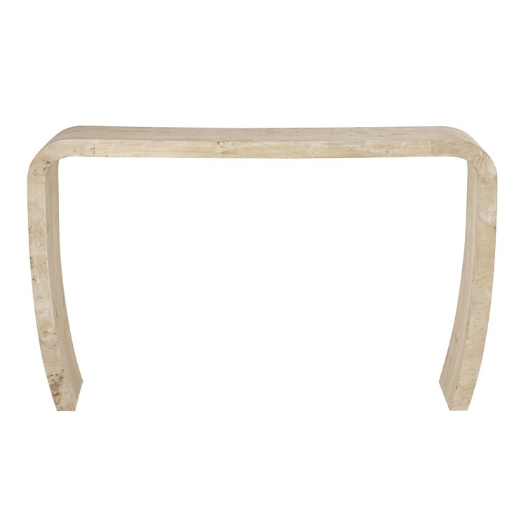 51 x 31 Inch White Burl Accent Table - Modern Side Table for Living Room, Bedroom, or Office - Perfect for Small Spaces & Home Decor