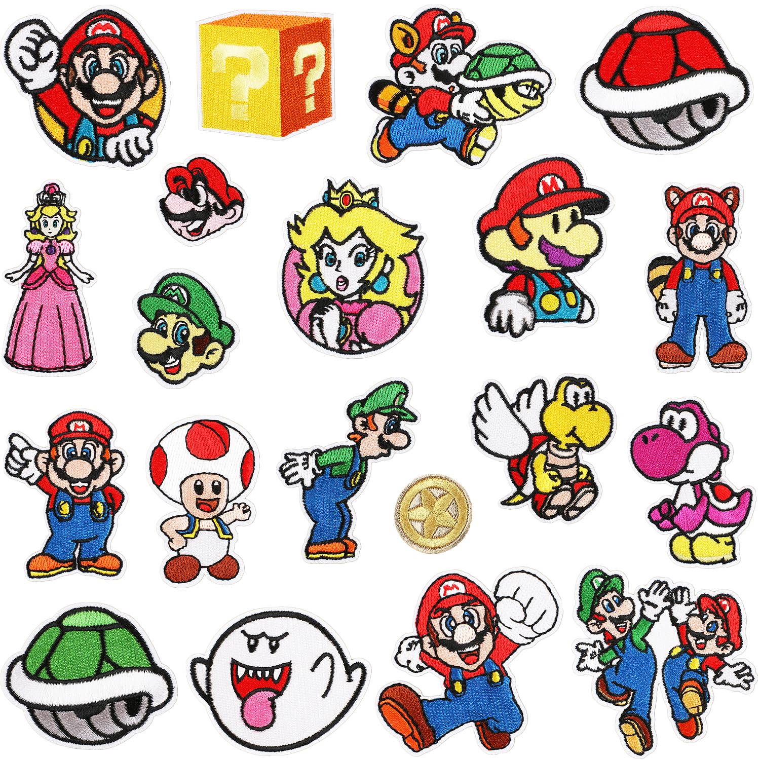 20PCS Iron On Patches & Sew On Embroidered Applique Patches - Cute Cartoon Anime Fabric Repair Patches for Kids & Adults - Perfect for Clothes, Jeans, Jackets, Hats, Shoes & Backpacks - DIY Fashion & Clothing Repair Accessories