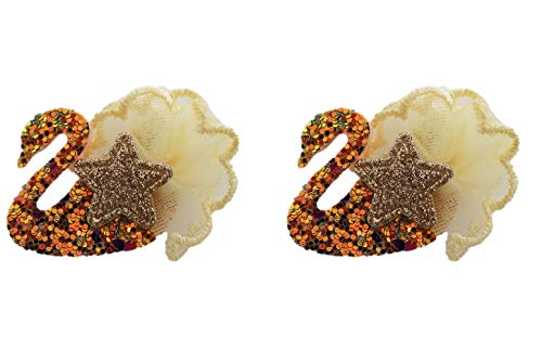 Cute Baby Hair Clips Set of 2 - Orange Bow Hairpins for Girls & Toddlers - Soft Non-Slip Hair Accessories for Daily Use, Parties & Photo Shoots