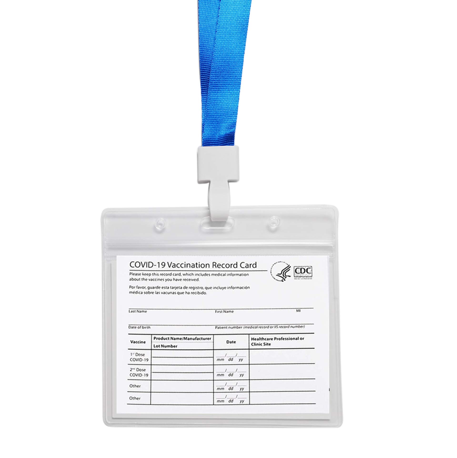 Waterproof CDC Vaccination Card Protector - 5 PCS with Lanyards for Travel & Events
