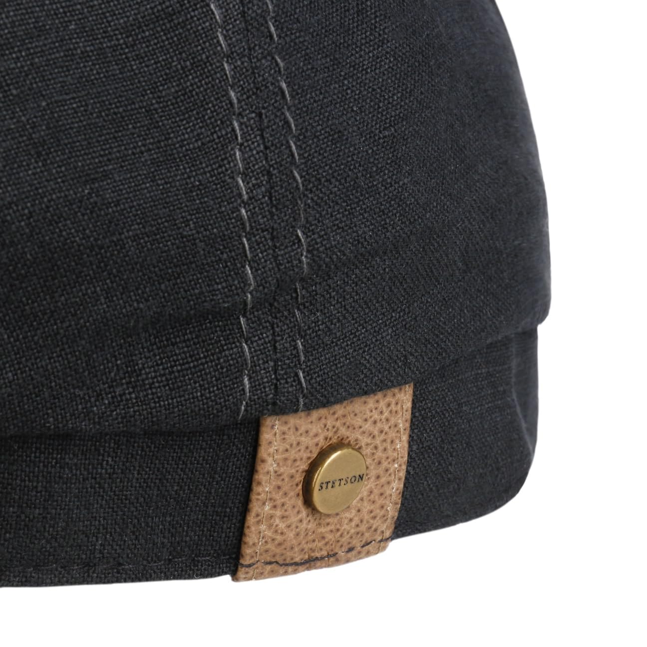 Stetson Linen 8/4 Panel Hatteras Hat for Men - Black Sun Hat with UPF Protection (Size 59cm/7 3/8) - Perfect for Beach, Fishing & Outdoor Summer Activities