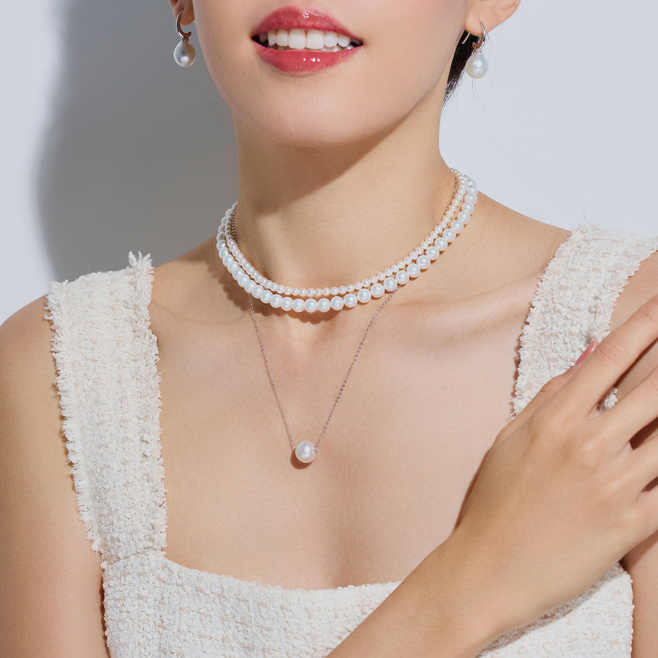 18K Gold Interchangeable 9-10MM Freshwater Pearl Necklace - Elegant Jewelry Gift for Women | Perfect for Weddings, Parties & Special Occasions