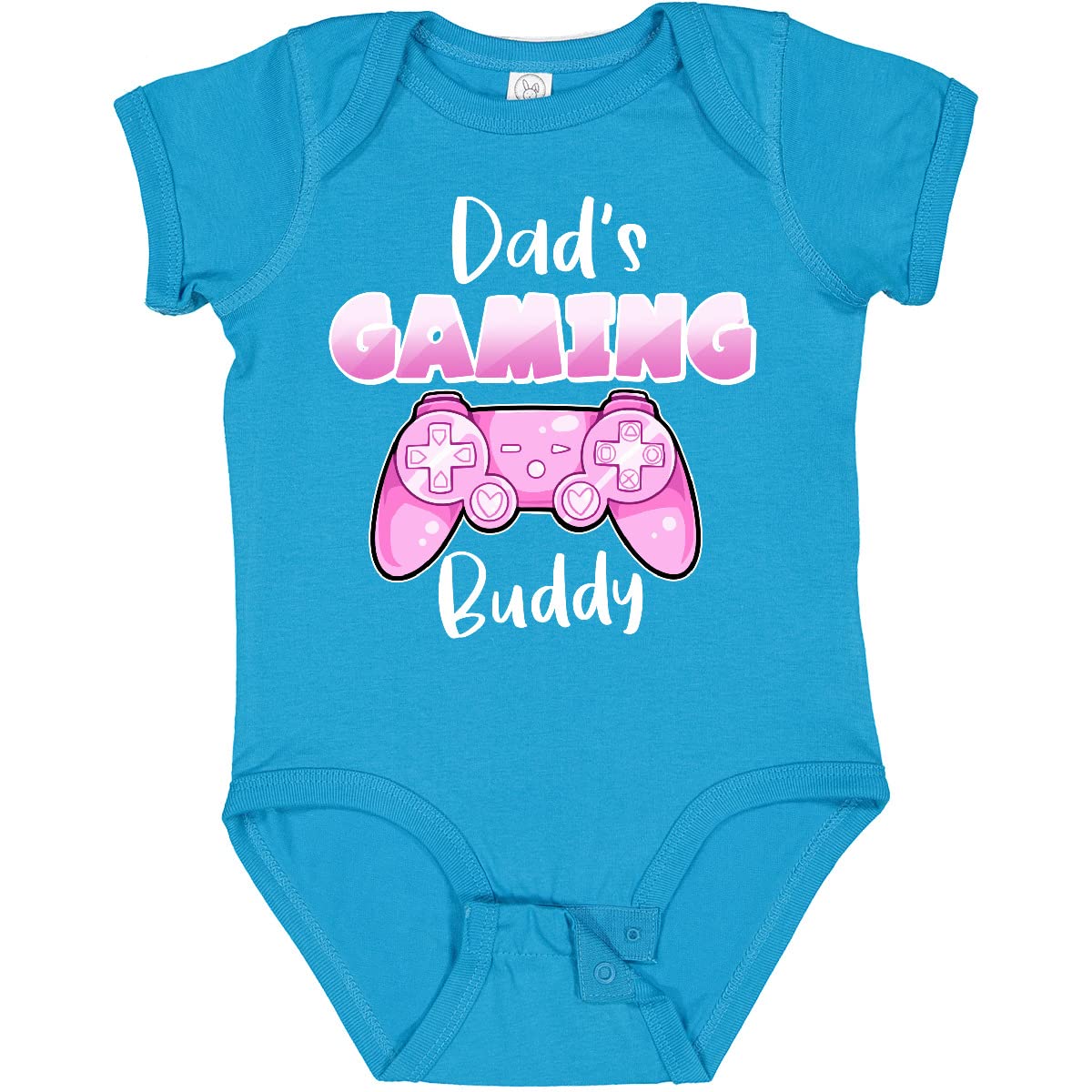 Inktastic Dad's Gaming Buddy - Pink Controller Baby Bodysuit | Cute Gamer Onesie for Newborns & Infants | Perfect Gift for Gaming Dads & Baby Showers