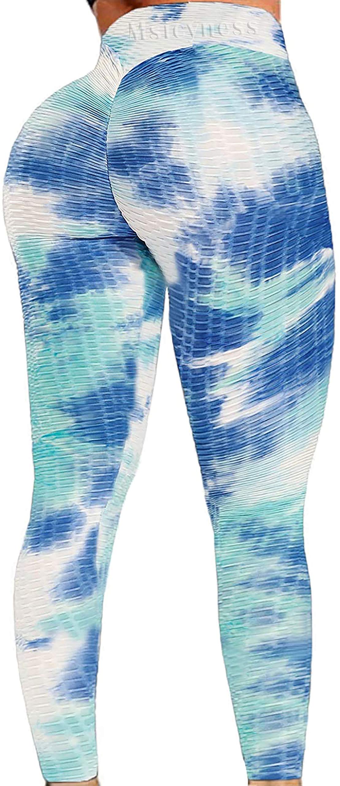 Msicyness TikTok Trending Women's High Waist Yoga Pants - Ruched Butt Lift Leggings with Textured Scrunch Booty Tights for Workout, Gym & Casual Wear