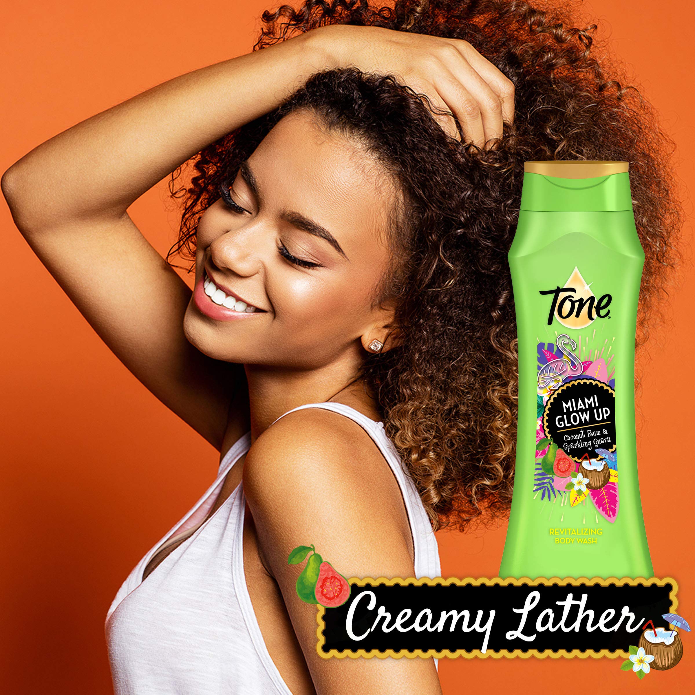 Tone Miami Glow Up Body Wash - Hydrating & Exfoliating Shower Gel for Smooth, Radiant Skin - Perfect for Daily Use & Self-Care Routine