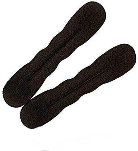 Ruchi Set of 2 Black Hair Donut Bun Maker - Magic Beauty Hairstyle Foam Sponge for Quick & Easy Updos - Perfect for Weddings, Parties & Everyday Styling