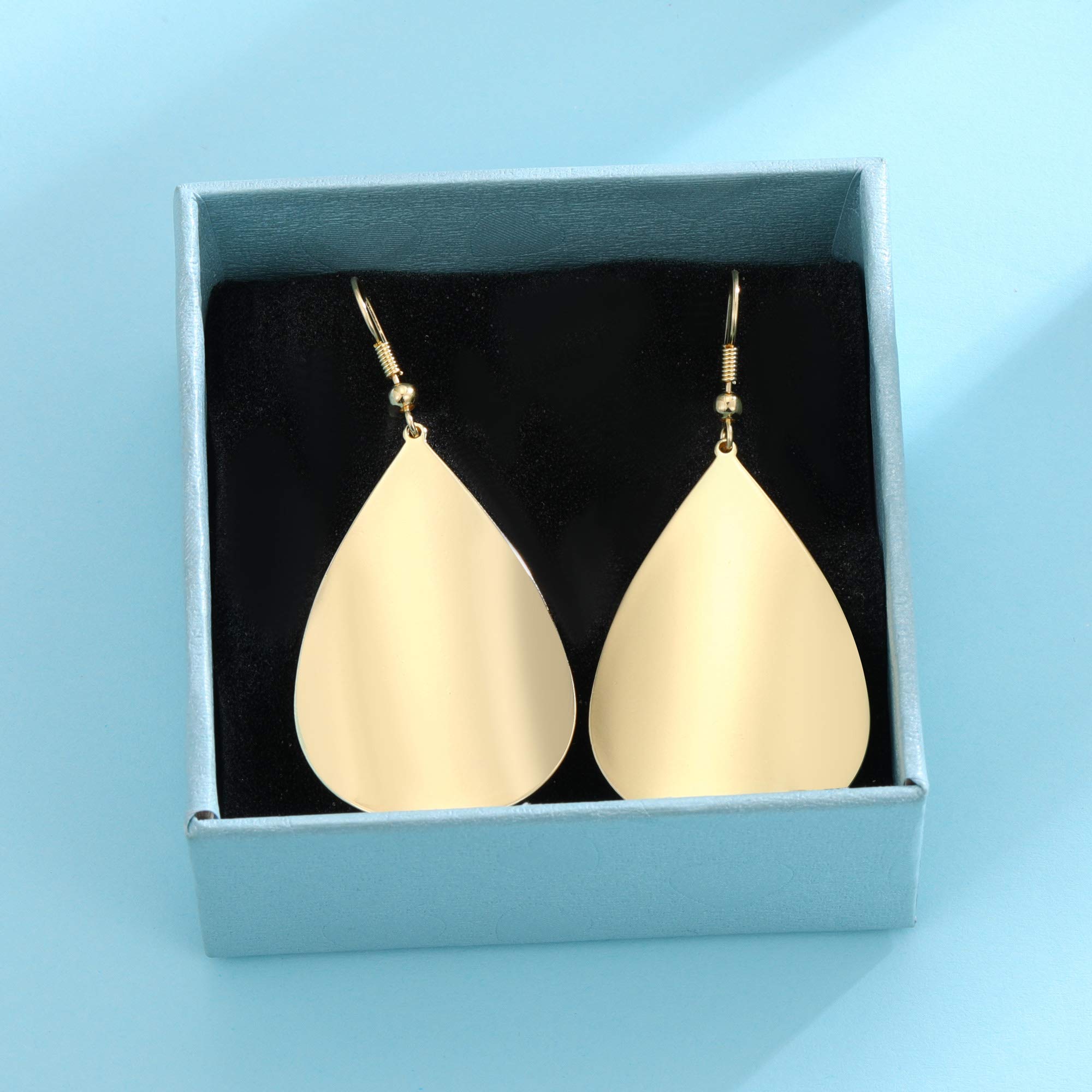 Handmade Teardrop Earrings - Brushed Gold Dangle Earrings for Women | Boho Chic Jewelry for Parties, Weddings & Everyday Wear