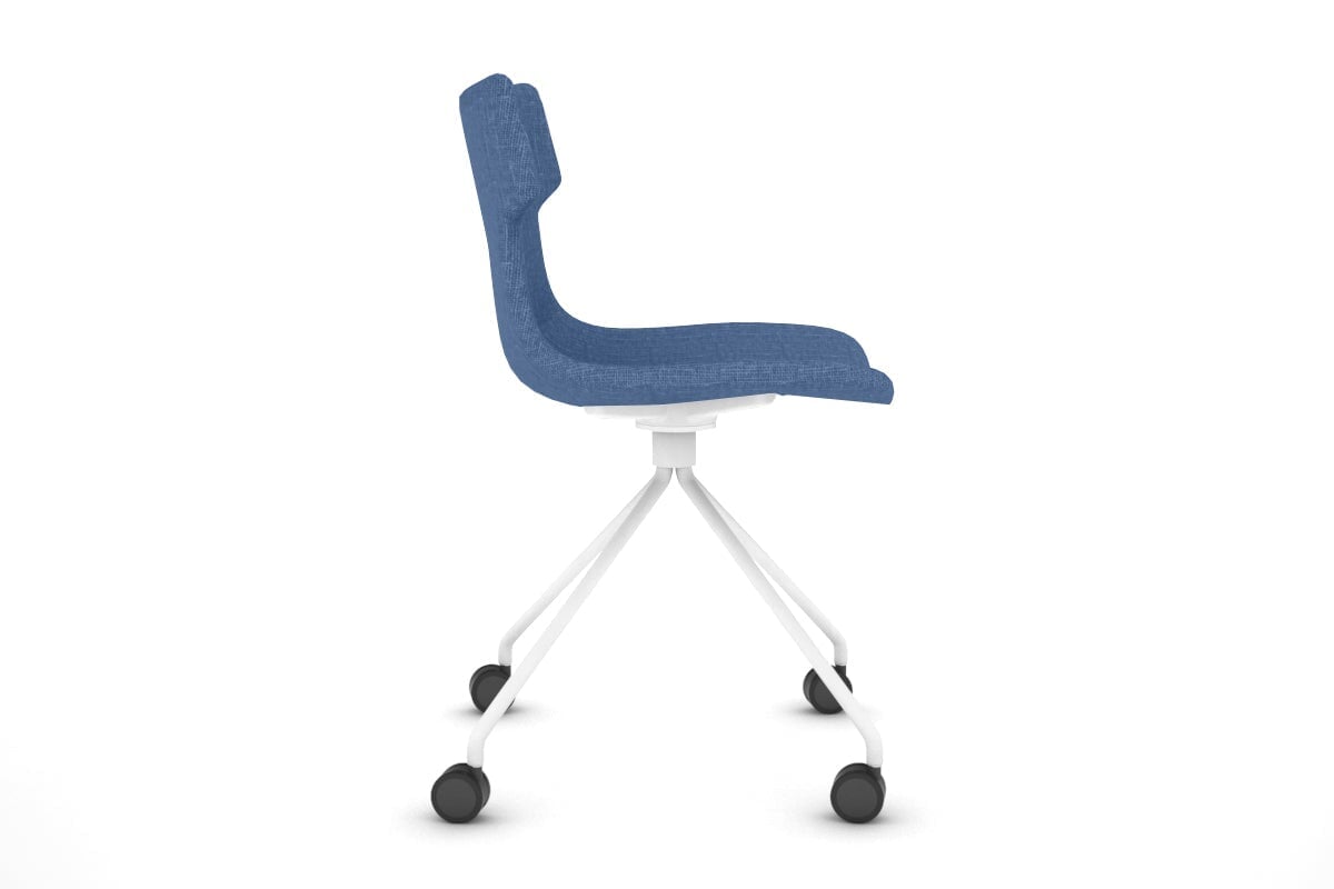 Wave Fabric Visitor Chair with Mobile Base - Lightweight & Durable Office Guest Seating for Reception, Waiting Room, and Conference Areas