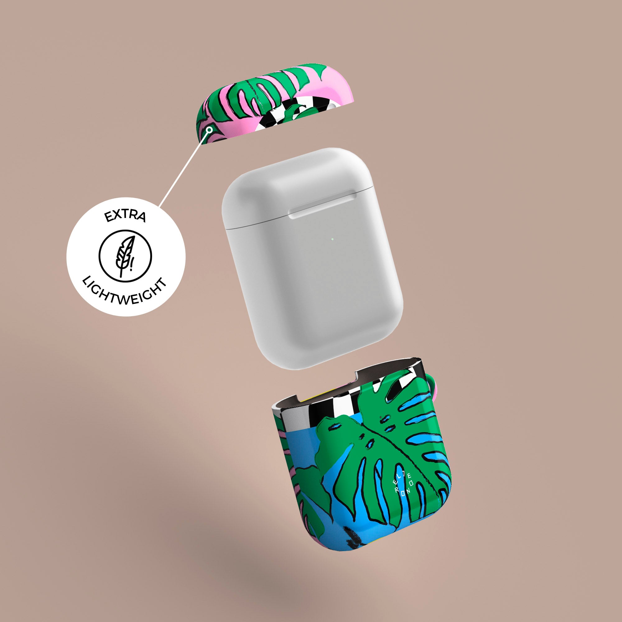Tropical Leaves AirPods Case - Protective Cover for Apple AirPods 1/2/3 & Pro - Durable & Stylish Design for Everyday Use - Perfect for Travel, Work & Outdoor Activities