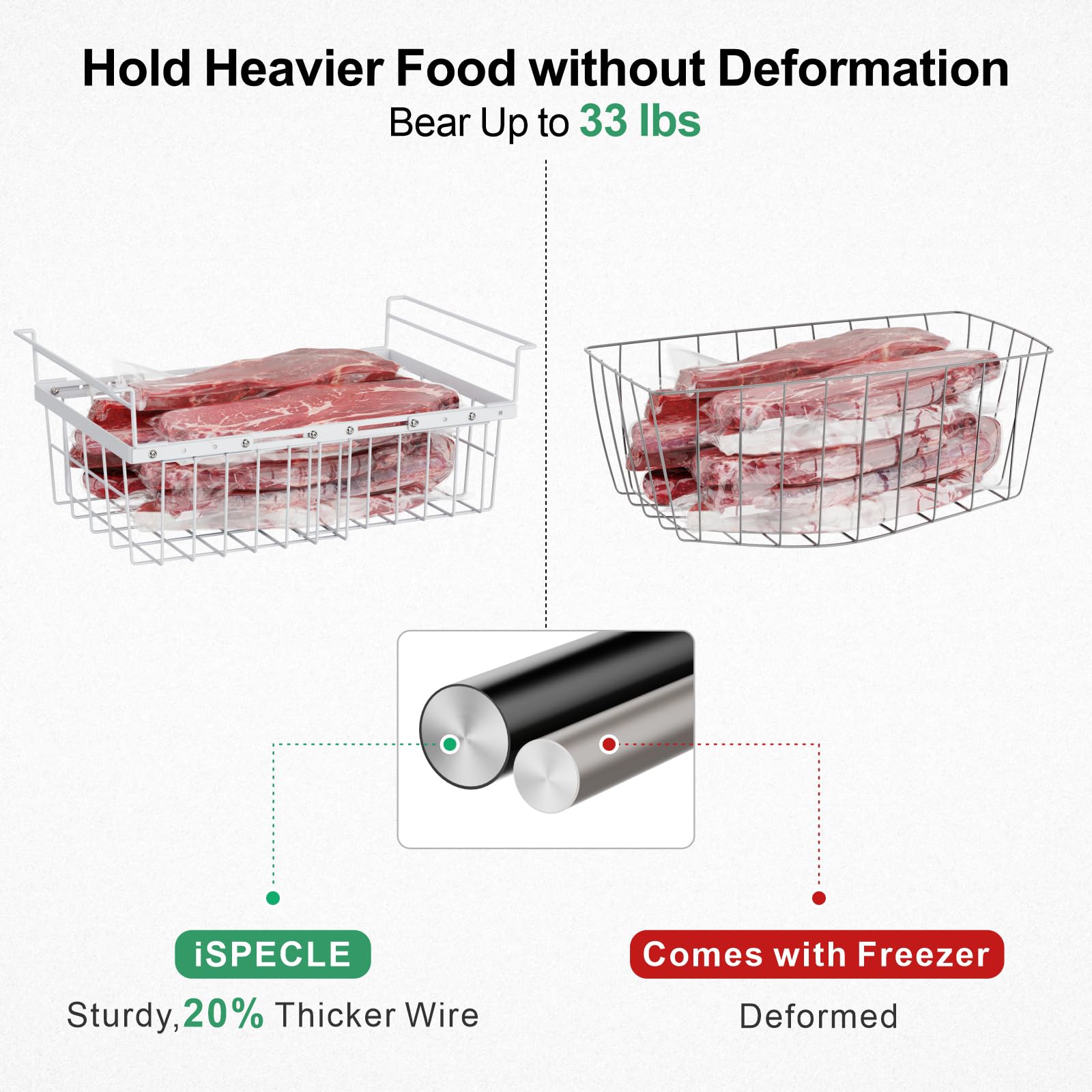 iSPECLE 25 Cu.Ft Large Chest Freezer with 7 Hanging Bins & 2-Tier Rack - Easy Slide Access for Home, Restaurant, or Commercial Use - Perfect for Bulk Food Storage, Meal Prep, and Business Needs