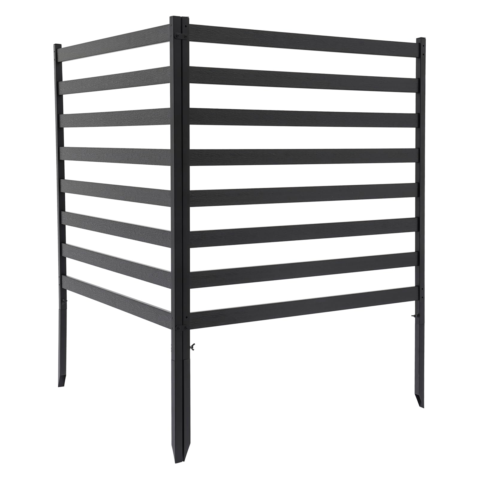 Black Outdoor AC Unit Fence - Floor Mounted Air Conditioner Cage & Privacy Screen for Hiding AC Units, Trash Can Fence - Perfect for Backyard, Patio & Home Exterior Protection