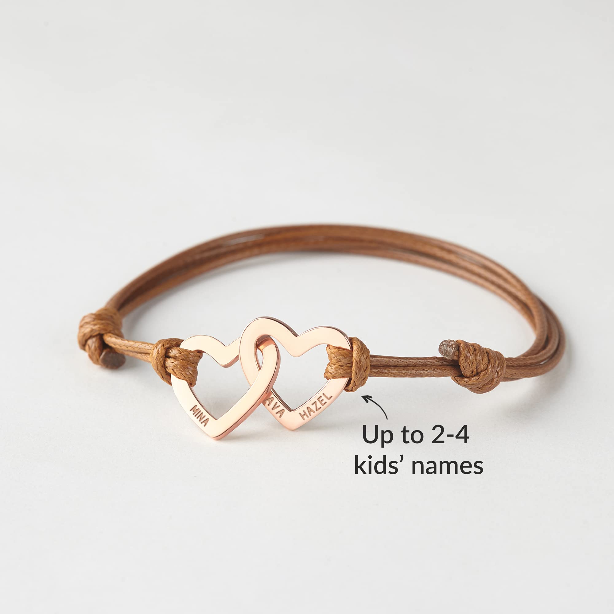 Personalized Heart Bracelet with Kids Names - 925 Sterling Silver Custom Engraved Mother's Jewelry | Perfect Gift for Mom, Birthday, Mother's Day & Special Occasions