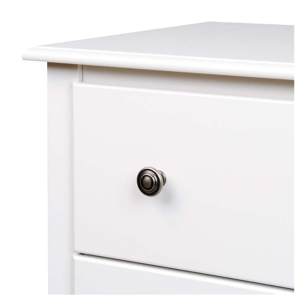 Atlin Designs White Transitional 3-Drawer Wooden Nightstand - Tall Bedside Table for Bedroom, Living Room & Office Storage | Modern Home Furniture with Ample Drawer Space