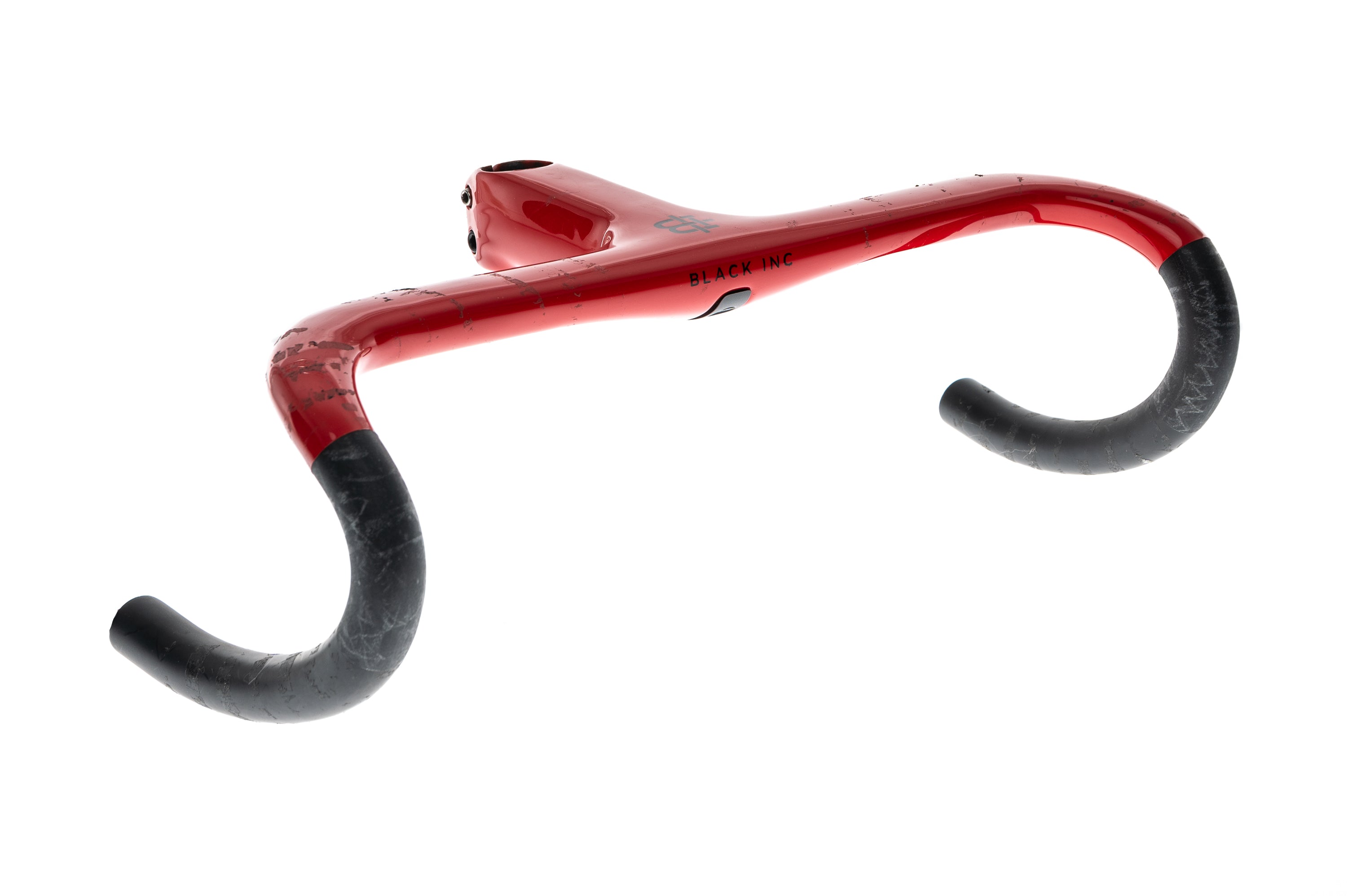 Black Inc Integrated Carbon Fiber Handlebar/Stem Combo - 40cm Width x 120mm Length - Lightweight Road Bike Handlebar for Racing & Performance Cycling (Red) - Perfect for Road Bikes, Triathlon & Competitive Cycling