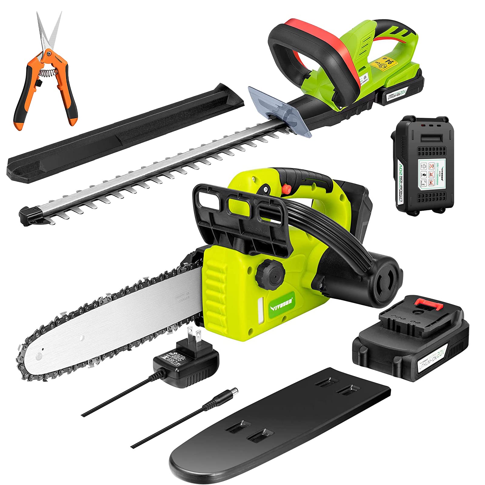 VIVOSUN 20V Cordless Hedge Trimmer & 10
