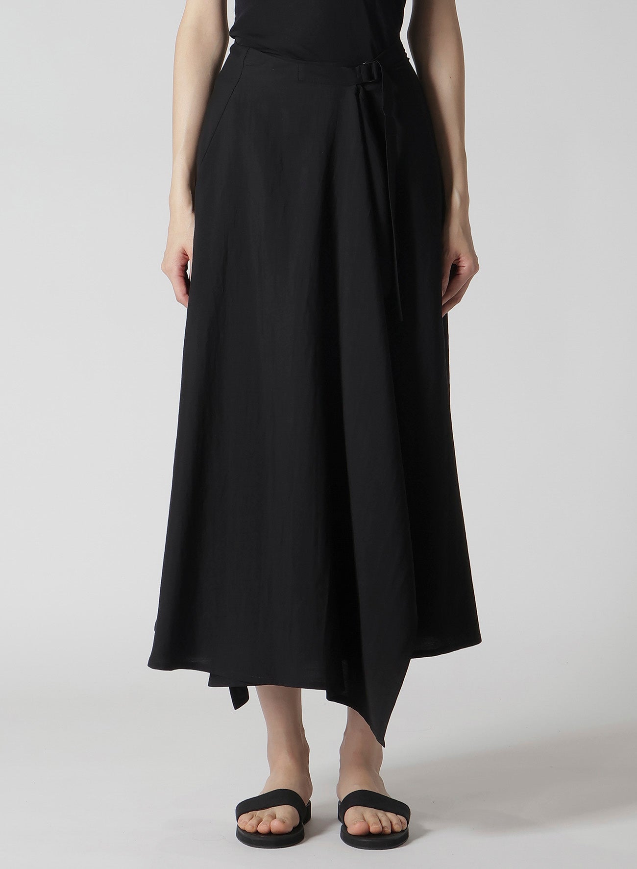 Cu/W High Twisted Gabardine Flare Wrap Skirt - Elegant Women's Fashion Skirt for Office, Party & Casual Wear