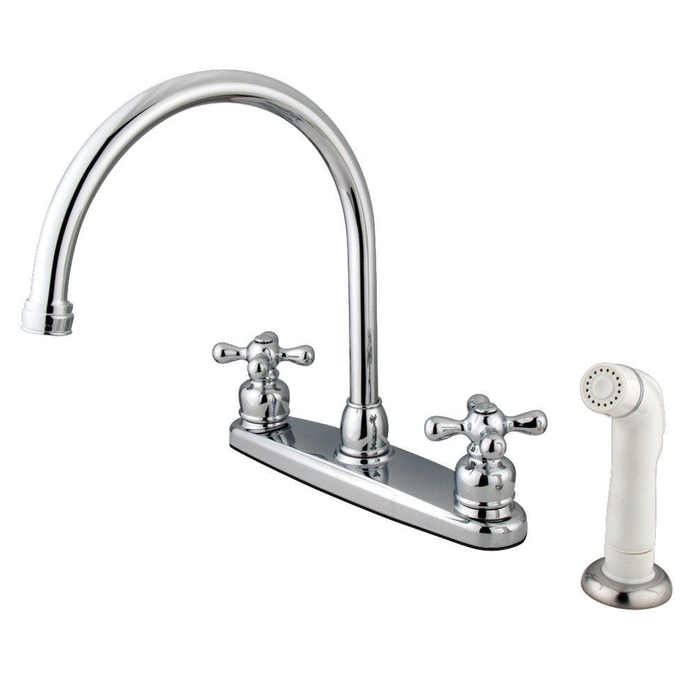 Kingston Brass KB726AX Vintage Centerset Kitchen Faucet - Classic Design with High Arc Spout for Modern & Farmhouse Sinks - Perfect for Cooking, Washing Dishes & Food Prep