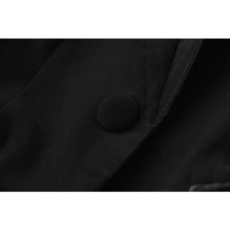 Black Velvet Pantsuit for Women - Elegant Formal Jumpsuit with Pockets | Perfect for Weddings, Parties & Evening Events